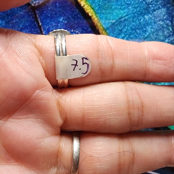 DENDRITIC AGATE RING HANDMADE IN STERLING SILVER METAL SIZE 7.5 - Picture 9 of 12